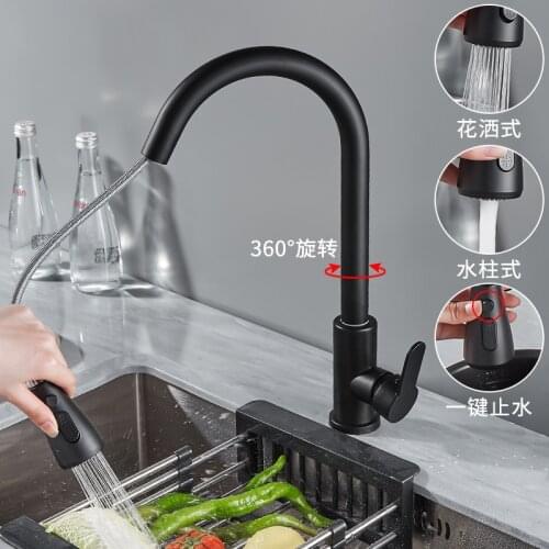 BUDINI Black Kitchen Faucets