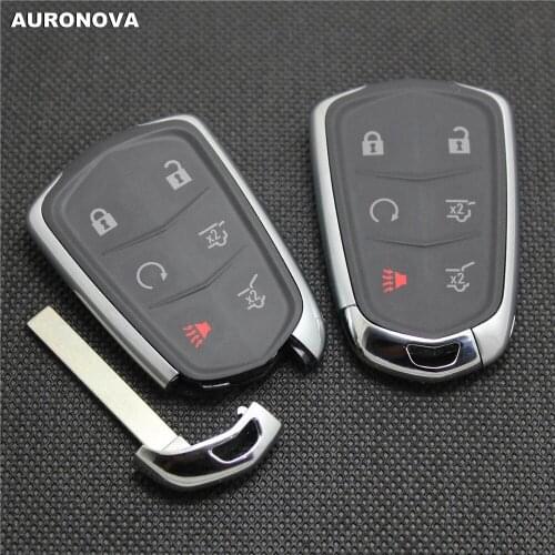 AURONOVA for Cadillac ATS XTS CTS CT6 SRX XT5 Key Case 6 Buttons High Quality Replace Car Key Shell With Uncut Blade