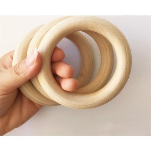 Chenkai 50pcs 100mm 4'' baby Wooden Teether Ring Nature Wooden Teething infant shower pacifier dummy chewing sensory 10cm toy