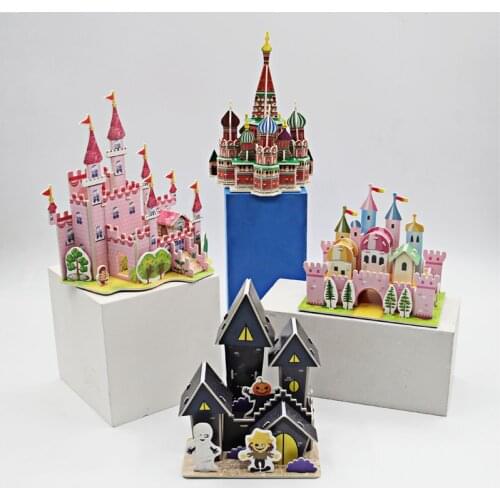 FEOOE Spread The Paper 3D Diy Jigsaw Puzzle Intelligence Development Thinking Exercise Castle Childrens Educational Toys WL