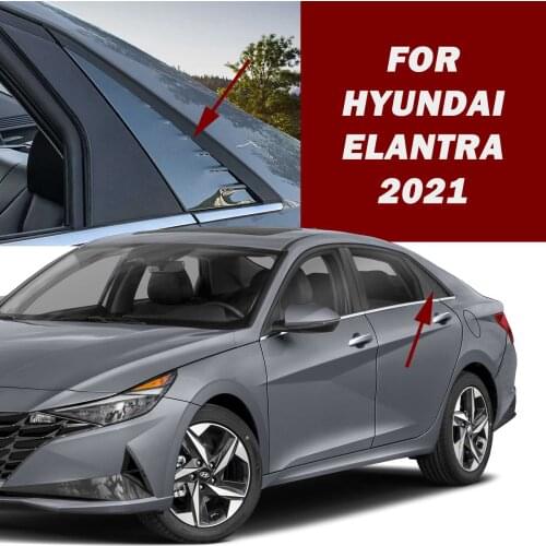 Gloss Black Steel Rear Side Window Triangle Cover Trim Louver Cover Vents Rear Side Window Car Styling For Hyundai Elantra 2021
