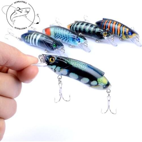 1Pcs 8cm/14.5g 3D Painting Minnow Sea Fishing Baits Lure Artificial Hard Isca With 6# Hook Wobblers For Ocean River Fishing Gear