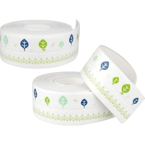 2Pcs Tape Caulk Strip Anti-Mildew Self Adhesive Sealing Pvc Caulk Tape for Kitchen Bathtub Sink Basin Wall Edge Protect