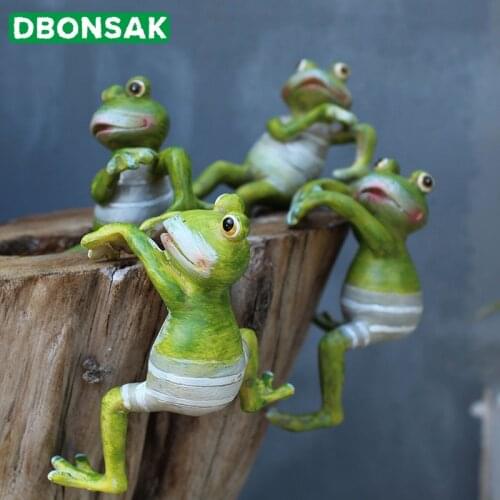 2/4pcs Creative Climbing Frogs Bonsai Decorative Hang Frog Outdoor Garden Flowerpot Decor For Home Desk Garden Decor Ornament