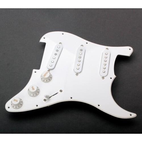 Top selling White Single Layer Loaded Pre-wired Pickguard Circuit Mount for Electric Guitar Accessories