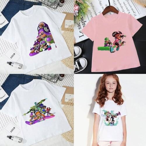 New Fashion Family Game Splatoon Print Summer Cute Children Clothing For Kids Girl Tops Casual Girls Boy T Shirts Baby Clothes