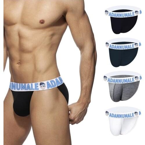 New mens sexy cotton panties sports breathable underwear low waist briefs plus size M-2XL Underpants Male Shorts U Convex Pouch