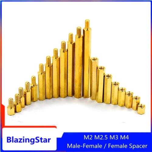 Single Head Hexagonal Copper Column M2 M2.5 M3 M4 Hex Nut Standoff Pillar M-F-F Male-Female Female Spacer PCB Board Motherboard