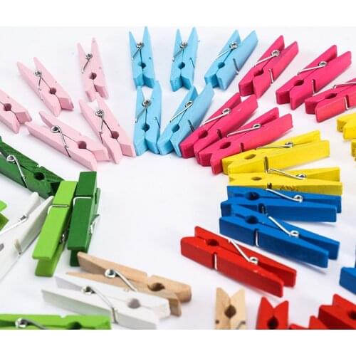 2021 NEW Mini Colorful Spring Wood Clips Clothespin Craft Clips Party DIY Hand Decoration Clothe Photo Paper Peg Pin 2.5/3.5CM