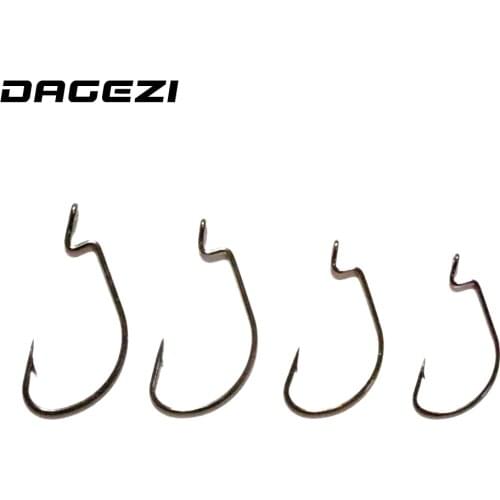 DAGEZI HOT 50pcs/lot High carbon Steel Fishing Hooks Crank Lead Sharp Hooks 4 Sizes #1 #2 #3 #4