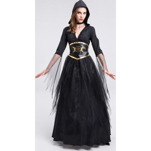 Sexy Halloween Carnival Party Evil Witch Costumes Masquerade Gothic Scary Vampire Cosplay Dress
