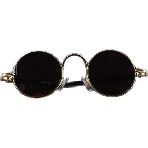 Old Shanghai Republic natural crystal glasses pure copper frame sunglasses