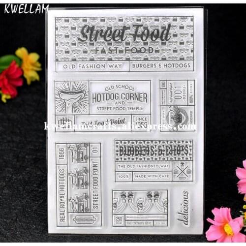 Street Food FAST FOOD HOTDOG CORNER Scrapbook DIY photo cards account rubber stamp clear stamp transparent stamp 11x16cm 7063010