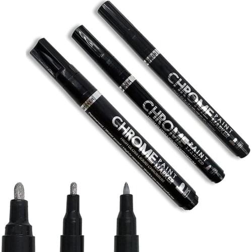 0.7mm Silver Art Liquid Mirror Chrome Marker Mirror Pen Reflective Paint Pen DIY Highlight Pen for Arts Crafts Gift Card Marking