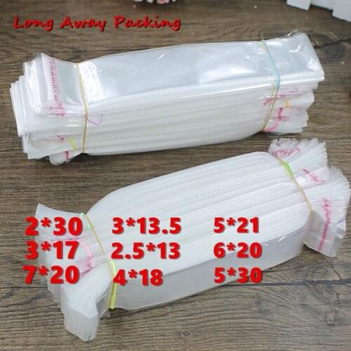 1000pcs/lot Clear Packaging Bag Self Adhesive Bags Plastic OPP Clear Pack Jewelry Sock Bag Poly Gift Slender Bag Wholesale