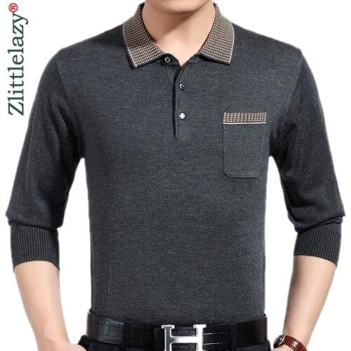 2020 Brand Casual Pocket Fitness Long Sleeve Polo Shirt Men Poloshirt Jersey Solid Mens Polos Tee Shirts Dress Fashions 81046