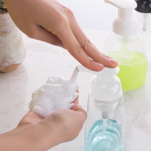 300ML Flat-head Foam Pump Bottle Reusable Transparent Plastic Bottle Can Be Filled With Soap Air Separation Bottling Dispenser