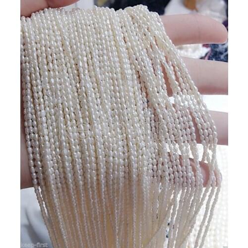 3x4mm Real Natural White Pink, purple Freshwater Rice Pearl Loose Beads 13