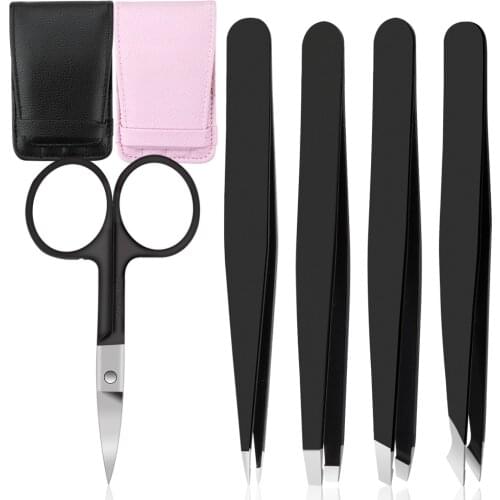 4/5Pcs Tweezers Eyebrow Tweezer Set Eye Lash Extension Tweezers Eyebrow Tongs Hair Removal Eyelash Clip Stainless Makeup Tools