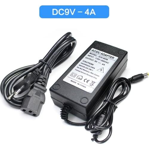 AC DC Adapter 9V Volt 4A 5.5*2.5MM Switching Power Supply 9 V 4000MA Power Regulator Transformer AC 220V TO DC 9V 4A EU US UK AU
