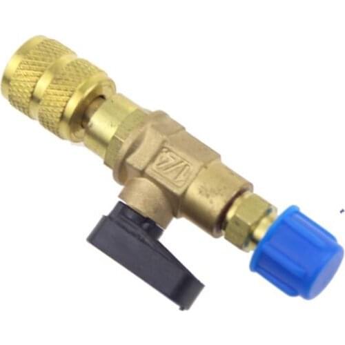 R410 Adaptor With Ball Valve 1/4"&5/16"SAE Socket Adjustable Charging Valve Free shipping