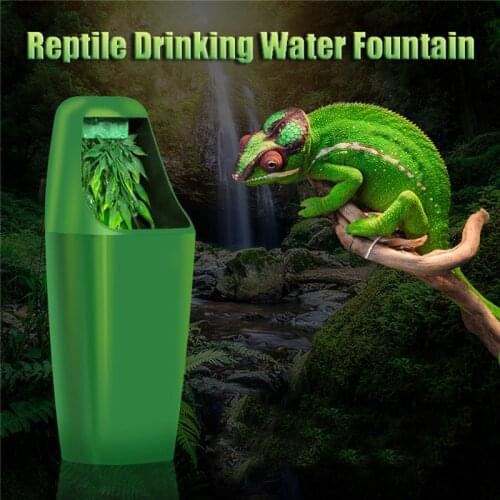 ABS Automatic Reptile Water Drinking Filter Feeding Drinkers Tools Drinking Water Fountain Lizard Chameleon Amphibian 11X27cm