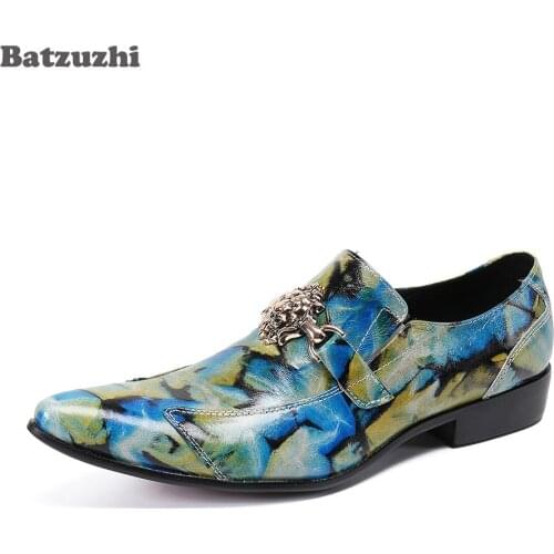Batzuzhi Fashion Mens Shoes Pointed Toe Business Leather Dress Shoes Formal Leather Shoes Party Rock Zapatos Hombre, Big Sizes