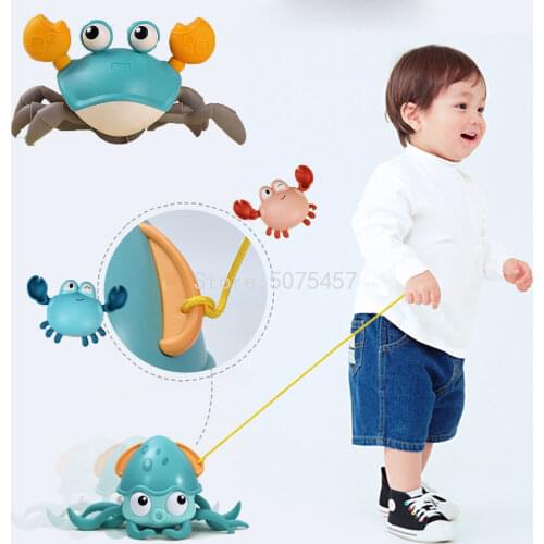 Children Octopus Clockwork Toy Baby Bathing Bath Toys Rope Pulled Crawling Clockwork Crab On Land And Water Boys Girls Toy Gifts