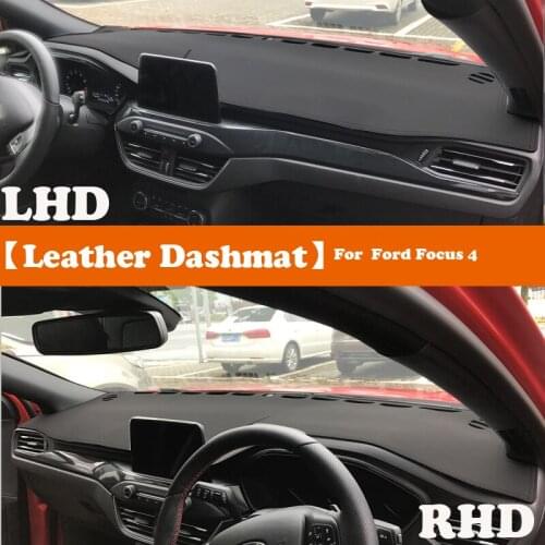 Leather Dashmat Accessories Car-Styling Dashboard Covers Pad Dash Mat Sunshade Carpet For Ford Focus 4 2019 2020 2021