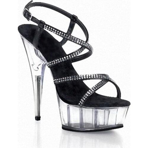 Beauty to the size of the ankle with 15 cm high heels platform pole dancing shoes, wedding Sandals