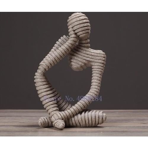 Creative Nordic Resin Sculpture Bandage man Home study living room Retro Decoration room decoration accessories