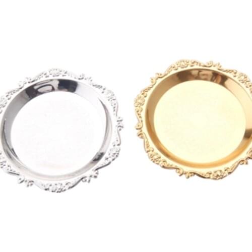 10PCS/lot engraved alloy metal round coffee/tea cup coaster/pat/mat silver color 105 free shipping