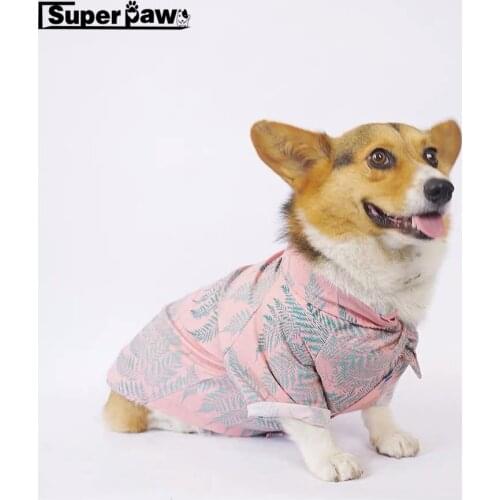 Fashion Hawaiian Flower Shirt for Dogs Dog Puppy French Bulldog Summer T-shirt Pet Clothes Pug Pets Clothing Costume GZC12