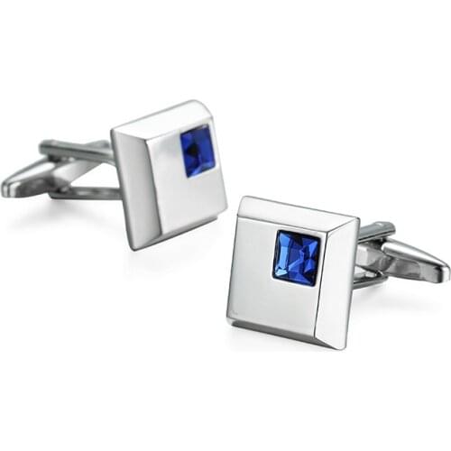 Fashion mens shirts Cufflinks Blue Crystal cufflinks, new design style 1 double free shipping