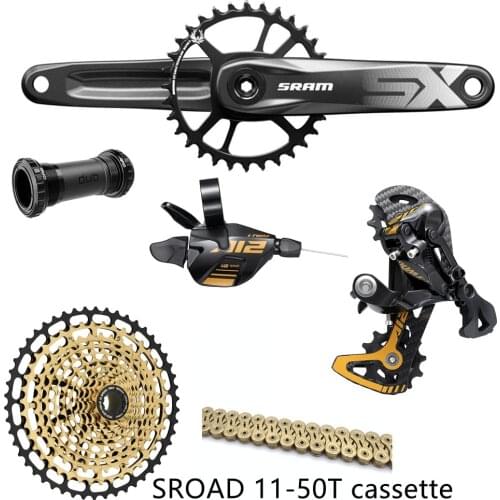 MTB Bike Groupset Sram SX Eagle 1x12 Speed Crankset SROAD 11-50T 12V Cassette LTWOO Rear Derailleur Shifter Chain For HG hub