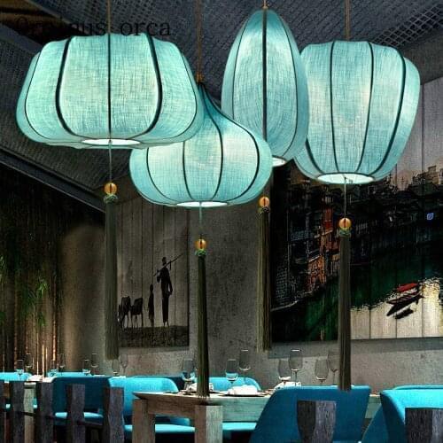 The new Chinese classical cloth pendant restaurant living room China hand knitting Creative Zen style chandelier free shipping