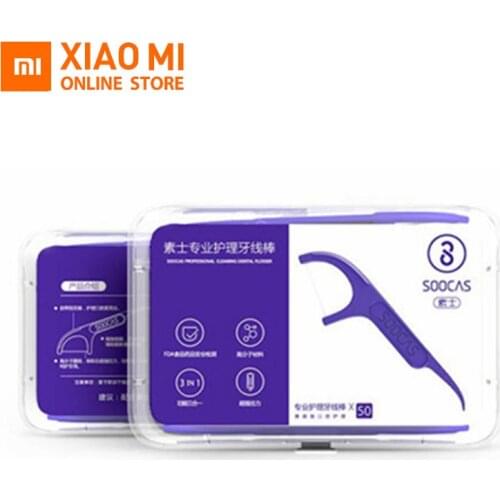 Original 50pcs/box Xiaomi Soocare Professional Superfine DentalFoss Ergonomic Design FDA Testing Food Grade