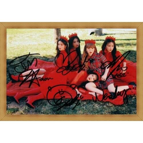 Signed KPOP RED VELVET autographed group photo K-POP 6 inches free shipping 122017C