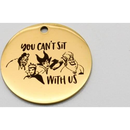 20pcs Hallowen Charms Stainless Steel Pendant You Can't Sit With Us Charm DIY Handmade Accessories