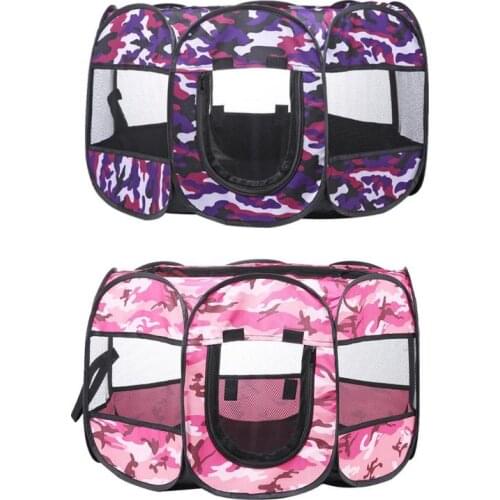 Portable folding pet tent dog cat game field puppy kennel easy to operate octagonal fence outdoor supplies