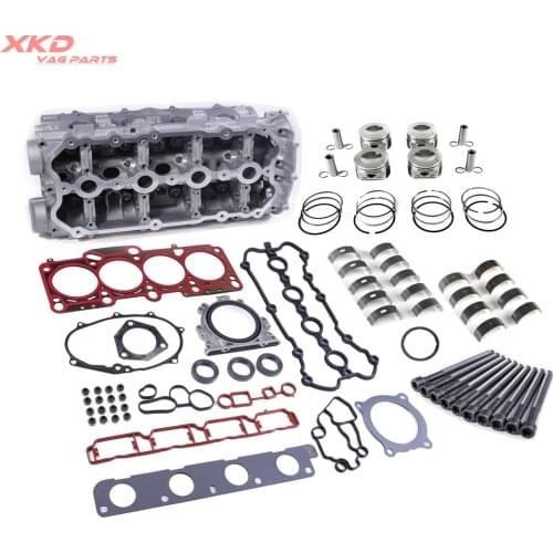 2.0T Cylinder Head Gaskets Bolts Con Rod Crankshaft Bearing Pistons Fit For VW Passat Audi A3 A4 A6 TT Seat Leon BPY BWA BPG BWT