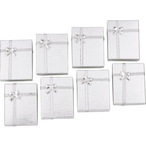 12pcs Rectangle Cardboard Jewellery Gift Box Pendant Case Display For Earring Watch Necklace Bracelet Jewelry Packing Organizer