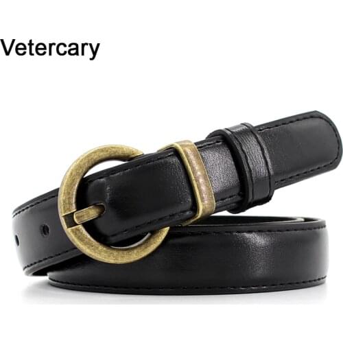 Fashion black PU leather women belt thin strap belts Female vintage metal pin buckle belts for women Lady girdle jean Students