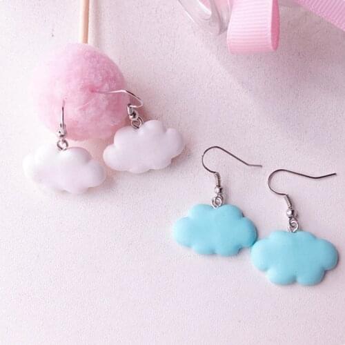 Fashion Cute 6 colors Sweet Summer Cloud Drop Earrings Punk Jewelry For Cool Women Girl Friendship Gifts