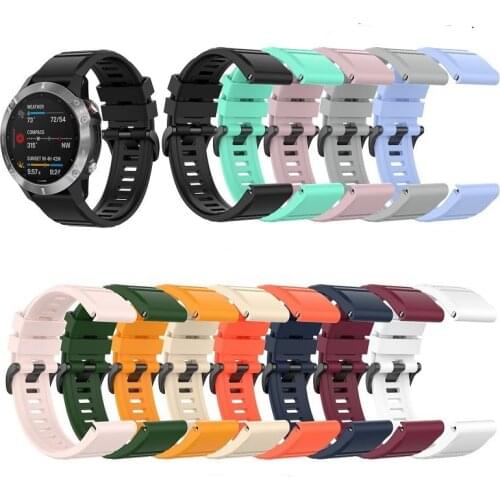 Silicone strap For Garmin Fenix 6 6S 6X 5X 5 5S 3 3HR Forerunner 935 945 Quick Release silicone strap for 26mm 22mm 20mm strap