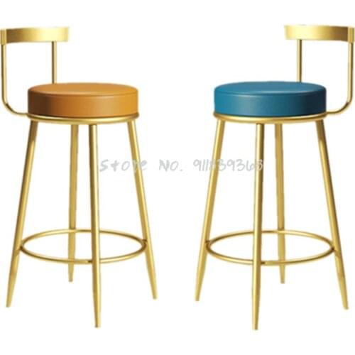 Scandinavian Luxury Bar Chair Bar Chair Simple Fashion Bar Chair Bar Stool Back High Stool Net Red Bar Stool