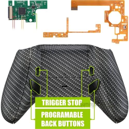 Black Silver Carbon Fiber Lofty Programable Remap & Trigger Stop Kit for XB One S & One X Controller Model 1708