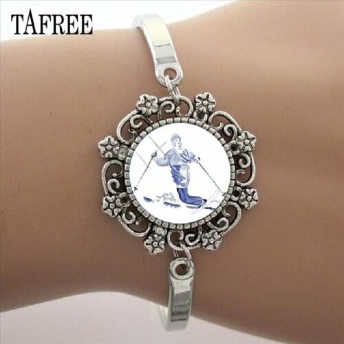 TAFREE Skiing Sports Events Charms DIY Bracelet Lace Accessory Charms fashion Bangles for Lady souvenir SG06