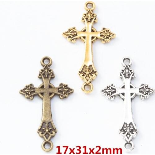 30 pcs Vintage cross zinc alloy charms pendant DIY Bracelet Necklace metal jewelry accessories Making 8225