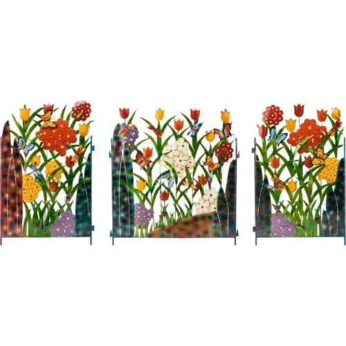 68UC Courtyard Garden Iron Art Fence Flower Bed Garden Ornament Fence Home Decoration Edging Border DIY Lawn Landscape Exquisite